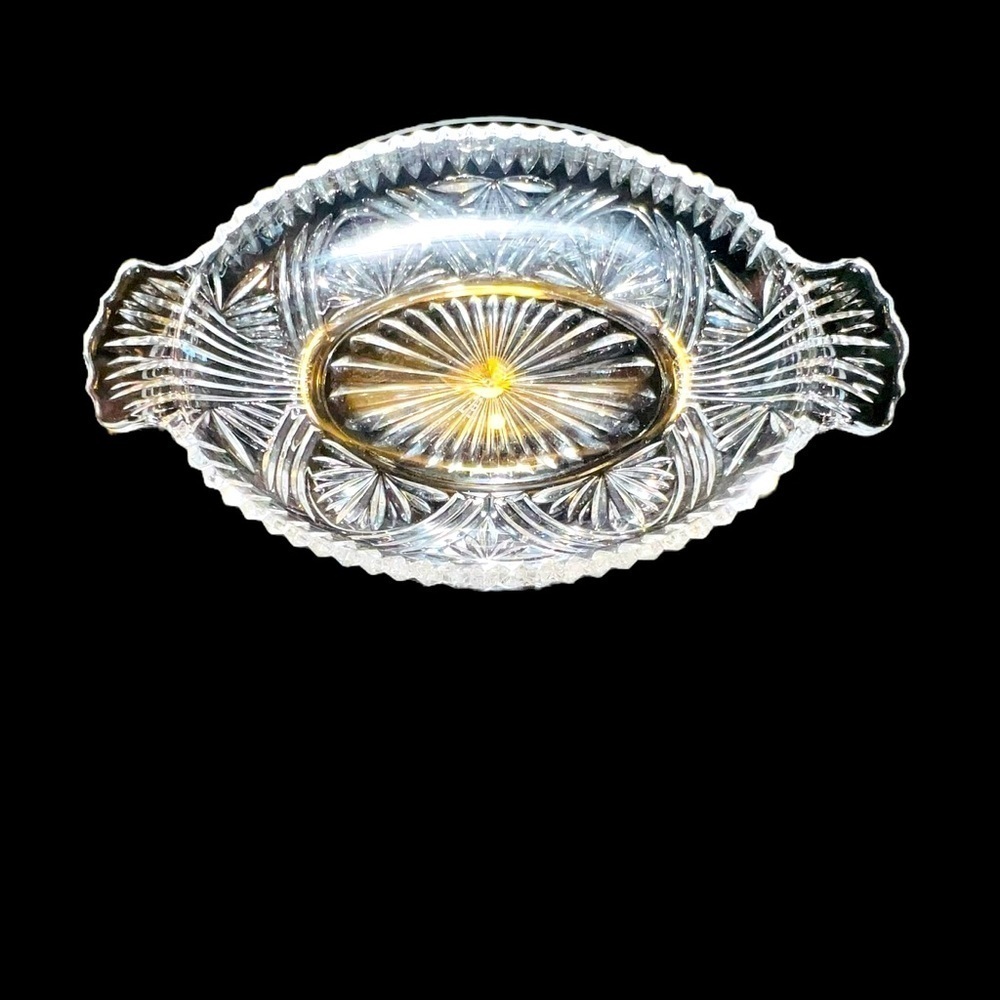 Vintage Part Relish Dish, Stars And Bars By Anchor Hocking